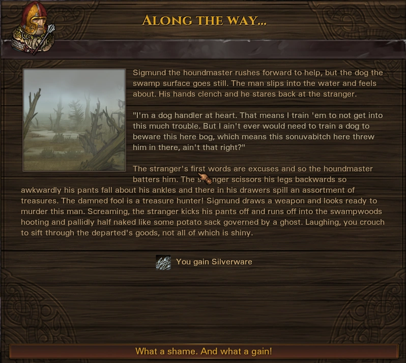 Event dog in swamp path 4 (houndmaster)