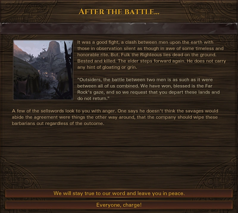 Barbarian duel defeat